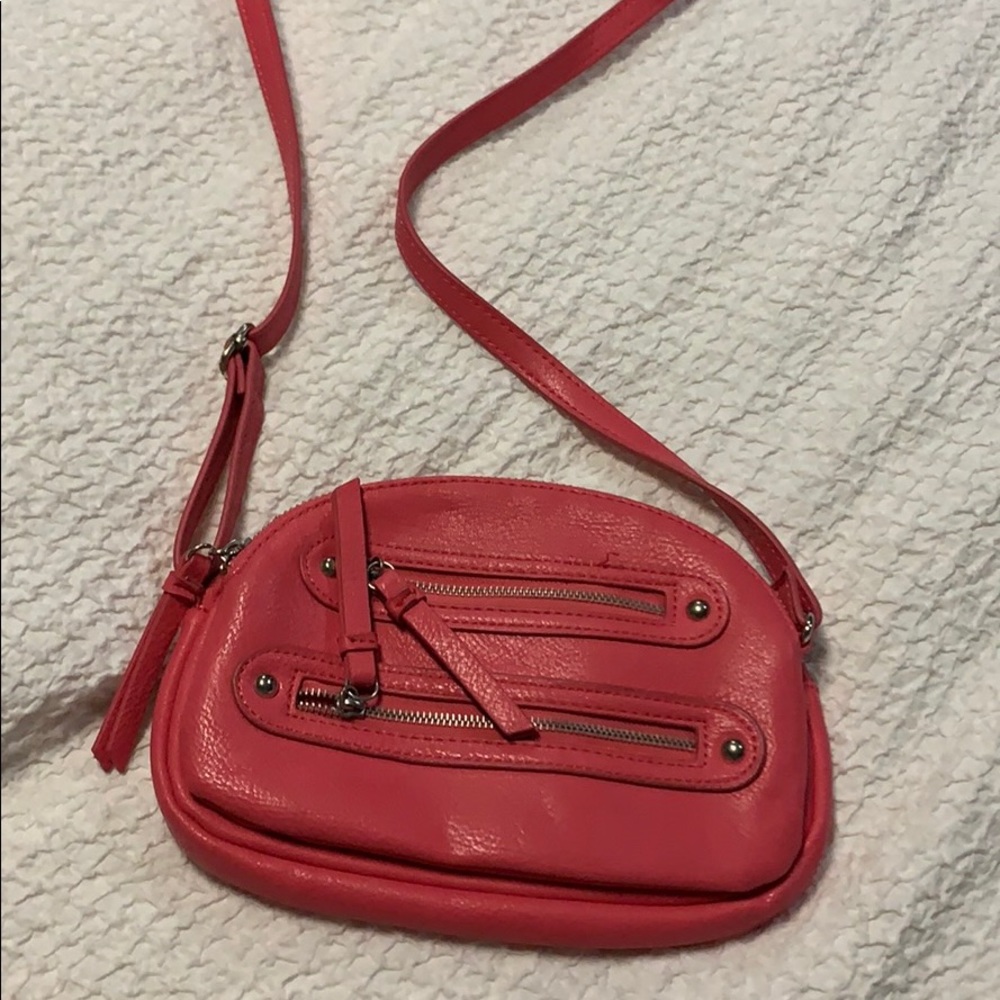 Coral pink crossbody bag